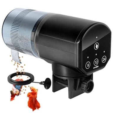 URAQT Aquarium Distributeur Automatique pour Poisson, 200ml​ Alimenteur Distributeur Automatique de Nourriture pour Poissons à Piles avec Minuteur, Alimenteur pour Poissons Pendant Les Vacances​