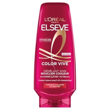 L'Oréal Paris - Après-Shampooing Soin Couleur - Protection Couleur Jusqu'à 10 Semaines - Pour Tous Types de Cheveux Colorés ou Méchés - Enrichi en Pivoine et Filtre UV - Elseve Color-Vive - 300 ml