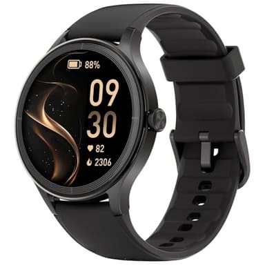 TOOBUR Montre Connectée Femme Ronde, Tendance Running Podomètre, 100+ Modes Sportives, Montre Connectée Santé/Cardio/Sommeil, Smartwatch Compatible Android/iOS, Répondre Appels, Étanche IP68, Noire