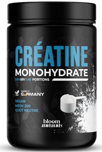 Créatine Monohydrate Poudre 500g - 146 Portions - Mesh 200, Goût Neutre, Vegan - Produit en Allemagne - Creatine Monohydrate Poudre - Testé en laboratoire
