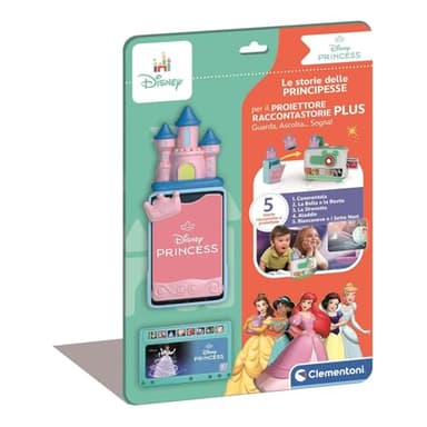 Clementoni Disney Baby Ricarica Princess Proiettore Raccontastorie Plus, Conteur Électronique Portable pour Enfants 2+ Ans, 5 Histoires Racontées et Projetées, Jeu Électronique Parlant, Langue