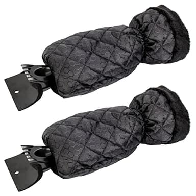 GADLANE Lot de 2 Grattoirs à Glace pour Voiture - Grattoir Pare Brise Voiture Gant pour Vitres, Grattoirs à Neige avec Doublure Imperméable, Enlève la Glace et Garde Les Mains au Chaud - 2 PCS