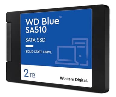 WD Blue SA510 SSD 2 To, Disque SSD Interne, 2.5" SATA SSD, Vitesse de lecture jusqu'à 560 Mo/s, Comprend Acronis True Image pour WD, Clonage de disque et migration.
