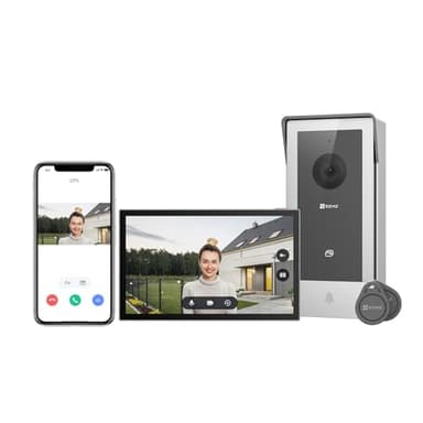 EZVIZ CP5 Visiophone connecté WiFi, Résolution 1080P, Moniteur Tactile Couleur 7", Portier vidéo à installation 2 Fils, Déverrouillage à Distance, Audio Bidirectionnel, Vision Nocturne, Design Compact