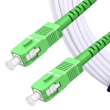 Elfcam® - 2m Câble à Fibre Optique pour Orange Livebox, Les Box Red SFR et Bouygues Telecom Bbox, SC/APC vers SC/APC Simplex Monomode OS2 9/125μm LSZH, Blanc(2m)