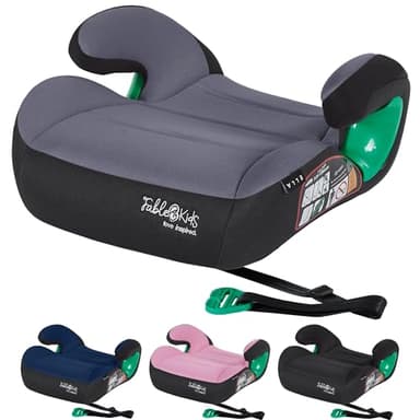FableKids Rehausseur de siège pour enfants 125-150 cm | Avec ceinture de sécurité à 3 points | Conforme à la norme ECE R129/05 | Gris