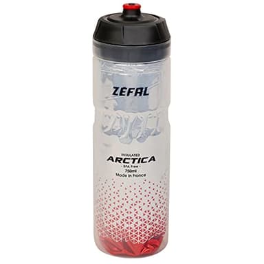 ZEFAL Arctica - Bidon Vélo 750 ML - Gourde Vélo Isotherme - Inodore et Etanche - Bidon Sport sans BPA - Rouge
