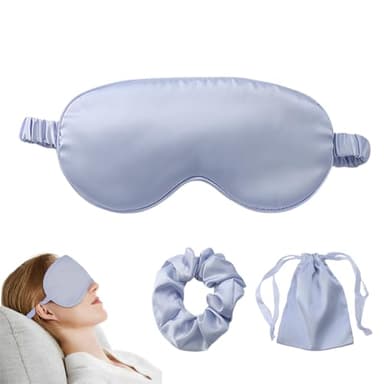 Masques De Sommeil En Soie, Masque de Nuit, Cache Yeux Oeil pour Dormir Soie Masques de Sommeil Hommes et Femmes Avec Sangle Élastique Bandeau Douce Bandeau Yeux Sommeil pour Domicile Bureau Voyage