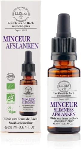 Elixirs & Co - Minceur Bio Prêt à l'Emploi, Composé Unique aux Fleurs de Bach 20ml dont Bruyere - Bien-Être, Calme - Compte Gouttes Fleur De Bach 100% Naturel - Fabriqué en France