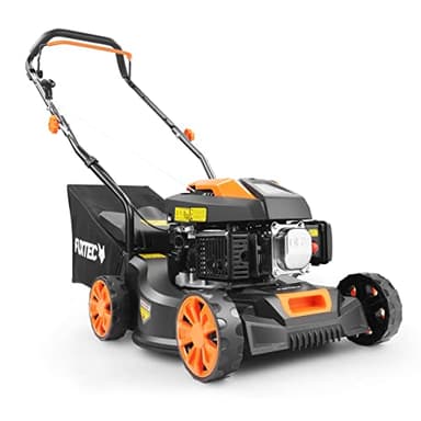 FUXTEC Tondeuse Thermique Poussée FX-RM4180 - Légère, Compacte, Maniable, Bon Rapport Qualité-Prix - Largeur de coupe 40,6cm - bac de ramassage 45L