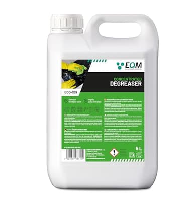 EQM - ECO-109 - Dégraissant Concentré Multisurfaces - 5L - Cuisines, moteurs, machines, sols industriels, garages, etc. - Dégraissant haute efficacité