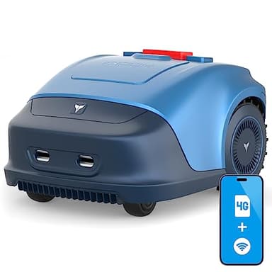 HOOKII Robot Tondeuse pour Jardins Jusqu’à 1000m², Tonte parallèle, redécoupe et Recharge Automatique, Bluetooth/WiFi /4G, Batterie de Grande capacité de 4400mAh, Uniquement pour iPhone (Version 4G)