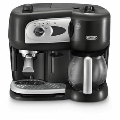 Machine Expresso combiné pompe - DELONGHI - BCO261B.1-15 bars - Dosettes et Café moulu - Noir et blanc