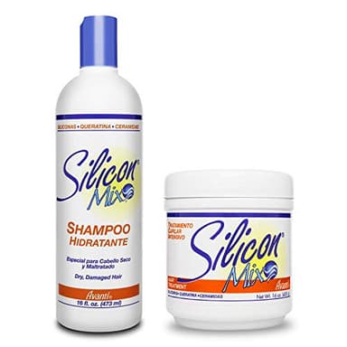 Coffret de traitement et shampooing Silicon Mix 16oz/450g - pour cheveux secs et abîmés, perruques, extensions de cheveux et postiches