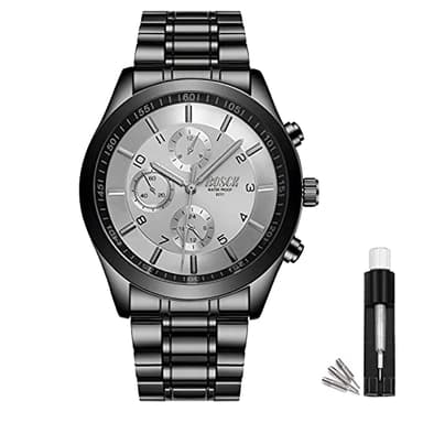 BOSCK Non Chronographe Montre Homme Acier 30M Etanche,Mode Analogique Classique Affaires Montres Bracelet pour Homme,Montres Hommes Anti Rayure étanche Automatique Homme Meilleur Cadeau Décontractée