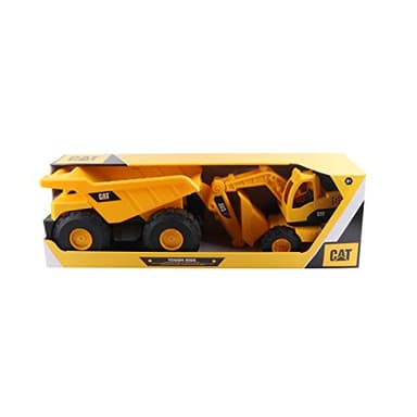 CAT - Pack de 2 Engins de Chantier - Camion Benne et Excavatrice 38 cm