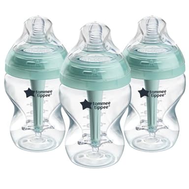 Tommee Tippee Biberons Anti-Colique, Tétine Imitant le Sein Maternel avec Système de Ventilation Anti-Colique Unique, 260 ml, Lot de 3