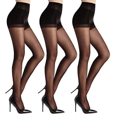 WAJIAFAR 3 Paires de collant femme transparent gainant taille haute,avec maintien collant ventre plat