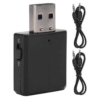 Cuifati Carte Son USB Bluetooth 5.0 Récepteur Audio émetteur, Adaptateur 10 M/32,8 Pieds avec Alimentation ABS USB 5 V Bluetooth V5.0 EDR pour Ordinateur, Ordinateur Portable, Système Stéréo(Le Noir)