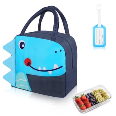 Aucuu Isotherme Repas Enfant, avec 1 Étiquette Nominative, Petit Sac Isotherme pour Filles Et Garçons, Mini Sac à Lunch Isolé Portable Mignon,Sacs à Lunch Isolé Enfant pour Étudiant Pique-Nique Voyage