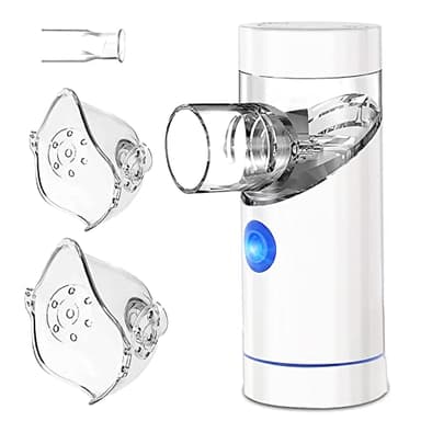 NAHKZNY Nébuliseur Inhalateur Nébulisateur Silencieux Portable Rechargeable Aérosol Alimenté par USB Efficace pour Adultes et Enfants avec Embouchure