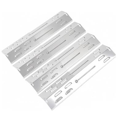 GFTIME Lot de 4 Cache-brûleurs en Acier Inoxydable pour Landmann, Burnhard, Taino, Tepro, Jamestown, Répartiteur de Flamme pour Charbroil, Tenneker, Napoléon Freestyle 365, Jamie Oliver, Campingaz