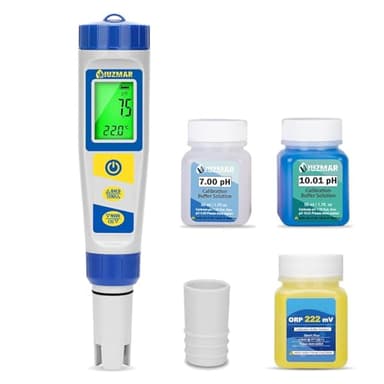 UIUZMAR Testeur de Chlore pH Sel Testeur Testeur pH et Chlore Piscine 7 en 1 pH Chlore TDS EC ORP Temp 0.1 Haute Précision Testeur professionnel pH Mètre Piscine pour Piscines au Sel