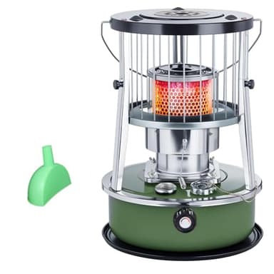 9000 BTU Feu a Petrole 2 En 1 Portable Poele a Petrole Pas Cher Chauffage Pour Le Camping, Le Garage, La Maison Et Les Situations D'urgence,militarygreen-Singleitem