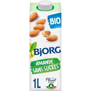 BJORG – Lait d’Amande Bio Sans Sucres, Texture Légère et Saveur Naturelle (Brique 1 L) - Le Lot De 4