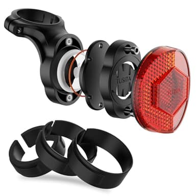 TUSITA Support de Vélo pour Airtag, Support Caché de Tige de Selle de Vélo Compatible avec Airtags & Garmin Varia, Anti-Vol Air tag Suivi GPS Supports de Réflecteur de Bicyclette