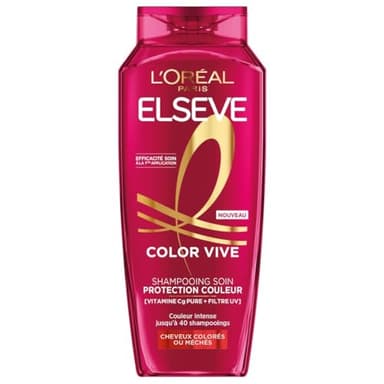 L'Oréal Paris - Shampooing Soin Protection Couleur - Protection Couleur Jusqu'à 10 Semaines - Pour Tous Types de Cheveux Colorés ou Méchés - Enrichi en Pivoine et Filtre UV - Elseve Color-Vive - 400ml
