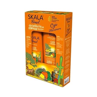 -Skala Expert- Kit shampoing + revitalisant "Caju et Murumuru" 2 * 325ml -100% vegan - Récupère l'hydratation et réduit les frisottis -
