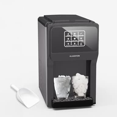 Klarstein ArcticBlend 3-en-1 machine à glaçons, 20 kg/24 h, glaçons & glace pilée, distributeur d'eau, réservoir 6 L, acier inoxydable, machine à glacons maison, noir