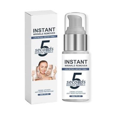 Crème Anti-Rides 5 Secondes au Rétinol, Soin Hydratant Anti-Âge Instantané pour Visage et Contour des Yeux, Effet Lissant Immédiat, Rides et Ridules Rempli, Peau Ferme et Hydratée (1)
