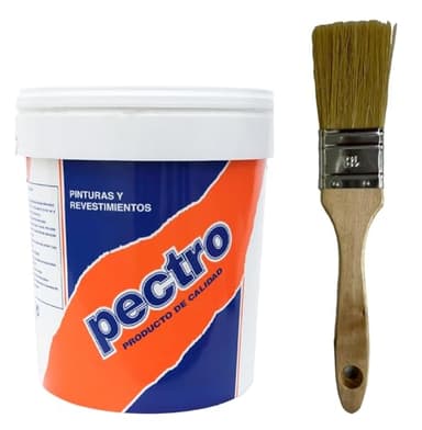 PECTRO Peinture blanche anti humidité 750 ml – Kit avec pinceau - peinture mate respirante intérieurs murs et plafonds, cuisine, salle de bains, sous-sol