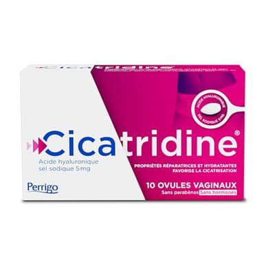 Cicatridine – Ovules vaginaux - favorise la Cicatrisation de la zone intime vulvo vaginale – sécheresse intime - Acide Hyaluronique Sel Sodique 5mg - Dispositif médical - 10 ovules