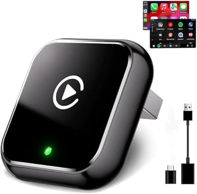 CarPlay sans Fil 2 en 1 pour Apple CarPlay/Android Auto,Mini Adaptateur sans Fil pour iPhone/Android et Plus de 927+ Voitures,Bluetooth 5.3 et WiFi 6,sans décalage,Plug and Play,Connexion Automatique