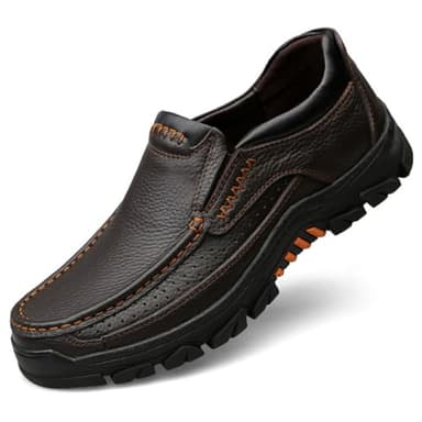 WNUKATO Chaussures Hommes Mocassins Classique Business Chaussures Cuir Chaussures Confortables et décontractées Marron 45 EU