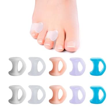 10 Pcs Separateur Orteil En Gel,Petit Correcteurs D'orteils,Redresseur Orteil,Separateur Orteil Silicone,Orthese Pied, Pour Les Orteils Qui Se Chevauchent, Les Ampoules, La Pression, La Douleur