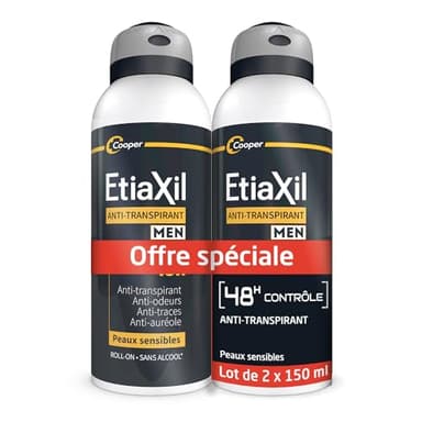Cooper Etiaxil Men anti-transpirant contrôle 48h 2x150ml