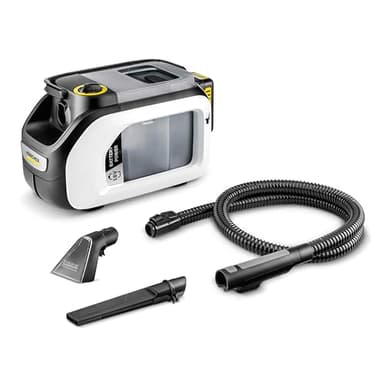 Kärcher SE 3-18 Compact Blanc Shampouineuse Aspirateur Canapé Moquette sans Fil, Puissance: 200W, Surface: 6,5m², Autonomie Batterie: 12-24 Min, Réservoir d'eau: 1,6 l, Batterie 18V Non Incluse