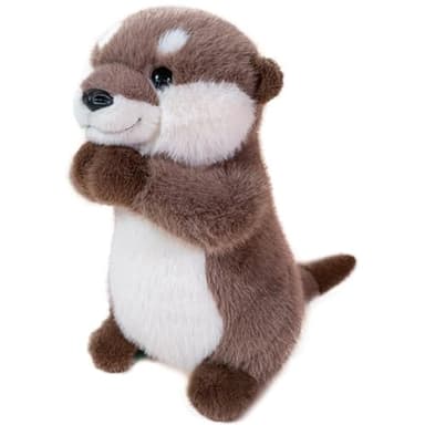 KUKUShining Peluche Loutre, Adorable Animal en Peluche Debout Poupées Capybaras Doux Oreiller en Fourrure Peluche for Anniversaire(25cm/9.8in)