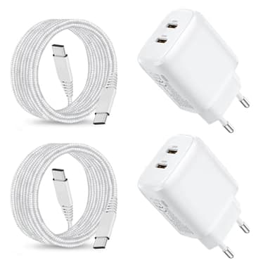 2Pack 25W USB C Chargeur pour Samsung Galaxy A55 5G/A16 A26 A36 A15 5G/A25 A35 5G/A05S A54 A53 A23 A34/S23 FE/S24 Plus Ultra/Z Fold 4 5/Z Filp/S22 A14 A13 Tab A9 Rapide Type C Prise Secteur et Cable