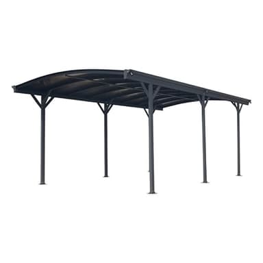 X-Metal Carport Autoportant en Aluminium et Polycarbonate 17,28m² | Protection Véhicule Anti-UV et Intempéries | Gris Anthracite avec Kit d'ancrage Inclus | Robuste avec Gouttières Latérales