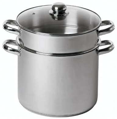 BAUMALU, Couscoussier inox 20 cm, capacité 5,8 litres, cuisson vapeur, compatible induction, taille 20 cm, couleur inox