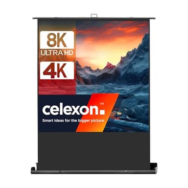 celexon Écran de Projection Portable Ultramobile Plus Professional Pull-Up 110" | 200x200 cm 1:1 | Écran de vidéoprojecteur 8K Full HD à déploiement Rapide | poignée de Transport + système à Ciseaux