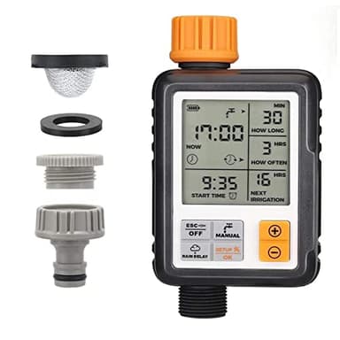 johgee Minuterie Arrosage Automatique pour Jardin, Programmateur d'Arrosage Extérieur, Minuteur Arroseur avec Grand Écran LCD