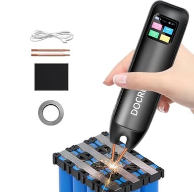 Uadme Soudeuse par Point avec Batterie, 99 Niveaux Soudeur par Points Portable avec Aiguille de Rechange, Modes Automatique/Manuel pour Batterie 18650, DIY