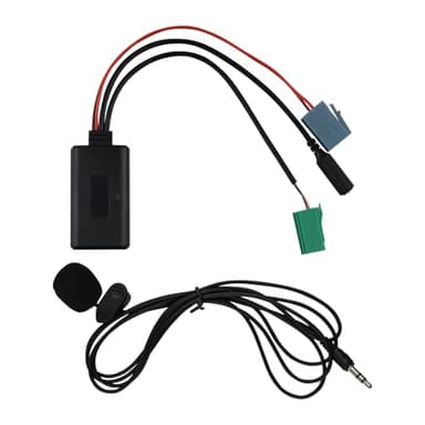 Adaptateur audio Bluetooth pour voiture - Câble auxiliaire 6 broches - Câble auxiliaire - Répartiteur audio avec microphone - Adaptateur AUX IN stéréo de voiture - Compatible avec Renault Clio/Espace