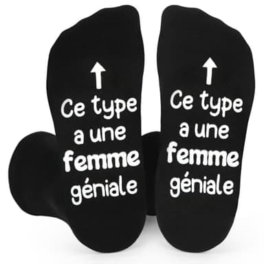 Cadimus Chaussettes Rigolotes Homme 43-46, Cadeau Mari Chaussette, Idée Cadeau Homme B